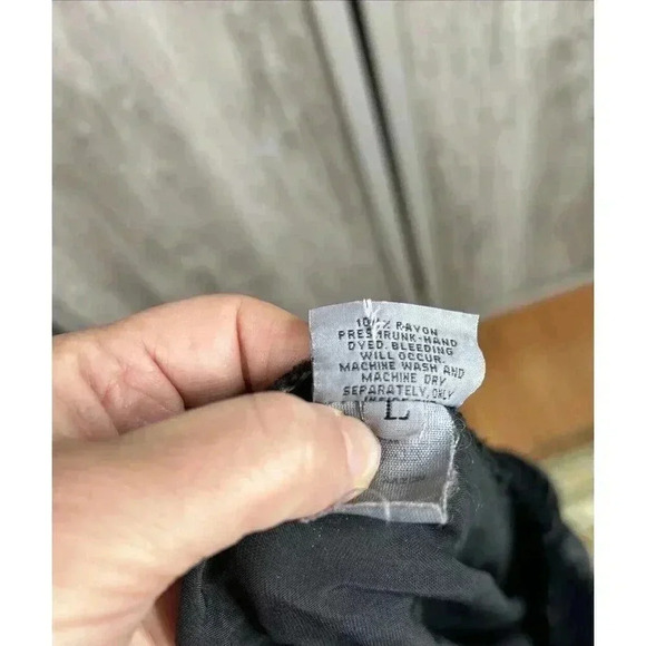 CP Shades Crushed Velvet Pants Large Wide Leg Elastic Waist Black Color - Picture 5 of 5